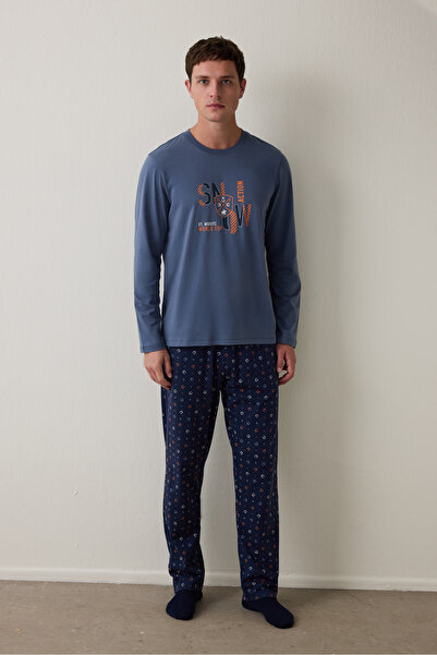 Penti Men's Snow Striped Pajama Set