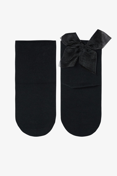 Penti Pamuklu Tül Kurdele Detaylı Soket Çorap