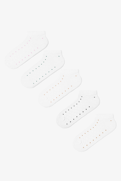 Penti White Tiny Dotty 5-Piece Booties Socks