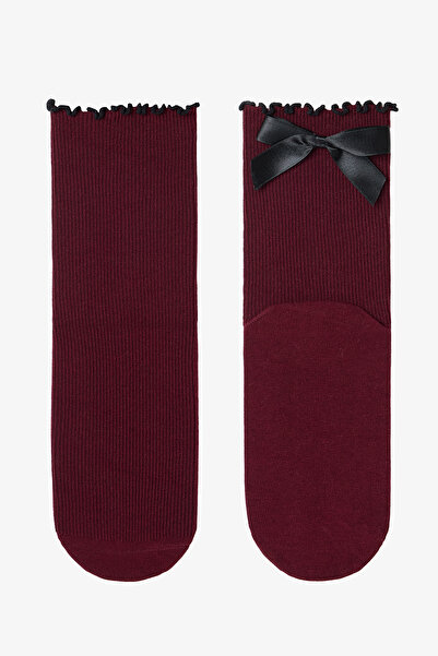 Penti Pamuklu Kurdele Detaylı Fırfırlı Soket Çorap