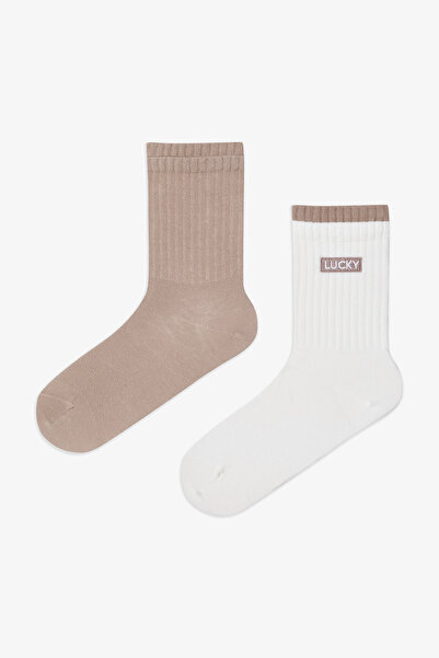Penti 2 Çift Pamuklu Lucky Dokuma Etiketli Soket Çorap