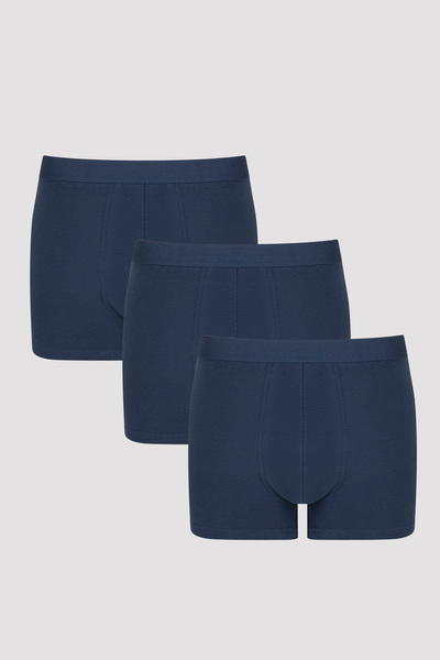 Penti Erkek Pamukl Basic Mavi 3'lü Boxer Külot