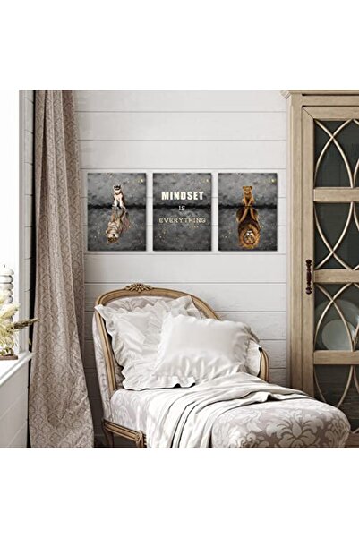 ALAYRA International ألايرا: العقلية هي كل شيء - لوحة قماشية - ملصقات تحفيزية...