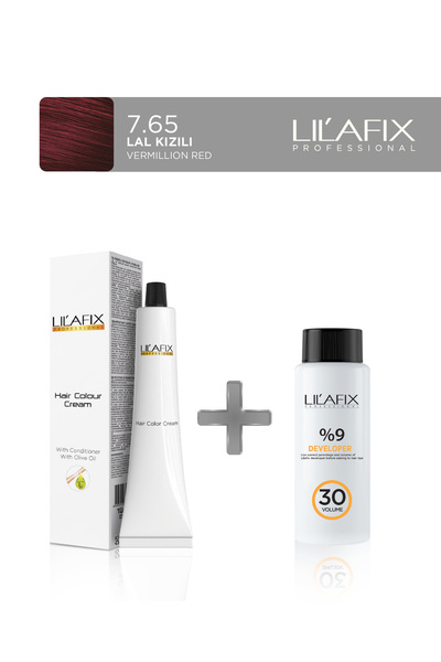 Lilafix Professional Lilafix Tüp Saç Boyası 60 ml - 30V Oksidan 7.65 Lal Kızılı