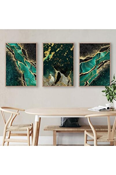 ALAYRA International لوحة فنية فاخرة مطبوعة على قماش، بنمط رخامي أخضر تجريدي ...