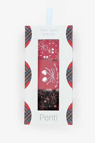 Penti You Are Cherry on Top Cotton 3-Piece Multicolored Brazilian Panties