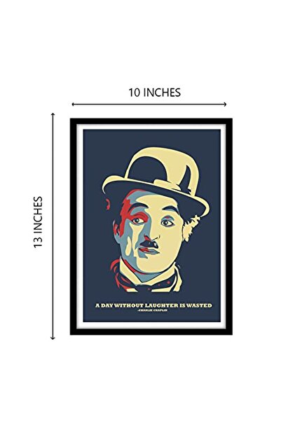 ALAYRA International ملصق مؤطر عليه اقتباس من تشارلي تشابلن (متعدد الألوان، 1...