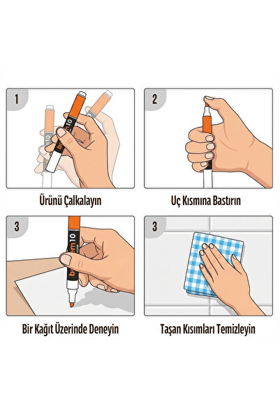 NZB Derz Kalemi Hızlı Kuruyan Yedek Uç Su Bazlı Kokusuz Derz Dolgu Fayans Yenileme Tadilat Boyası Beyaz