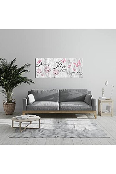 ALAYRA International لوحة قماشية لغرفة النوم من ألايرا، فراشة وردية وزهرة اله...