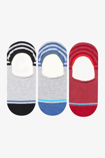 Penti Erkek Single Çizgili Çok Renkli 3lü Suba Çorap