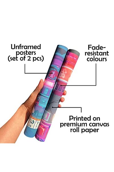 ALAYRA International ALAYRA Japan Poster Set of 2 - Japanese Print Artwork on...