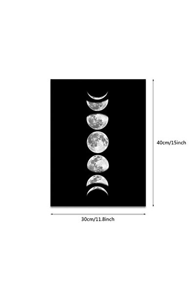 ALAYRA International لوحة قماشية لأطوار القمر من ألايرا، بدون إطار، طباعة بال...