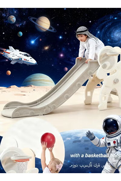 Pomefar زحليقة قابلة للطي للأطفال الصغار مع طوق كرة سلة ومتسلق - لعبة لعب داخ...
