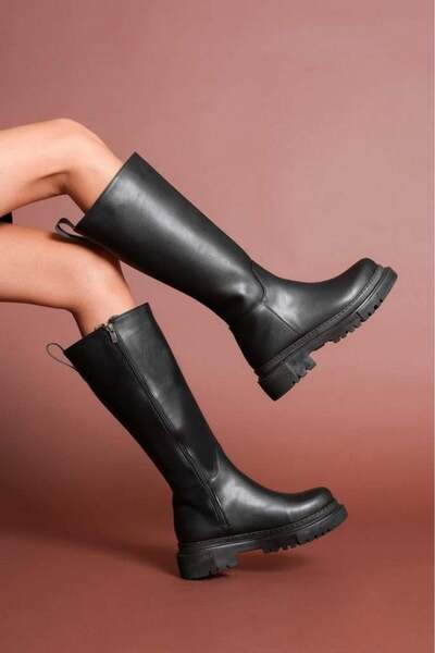 Nesil Shoes Cizme casual pentru femei Dust 1978 cu fermoar negru