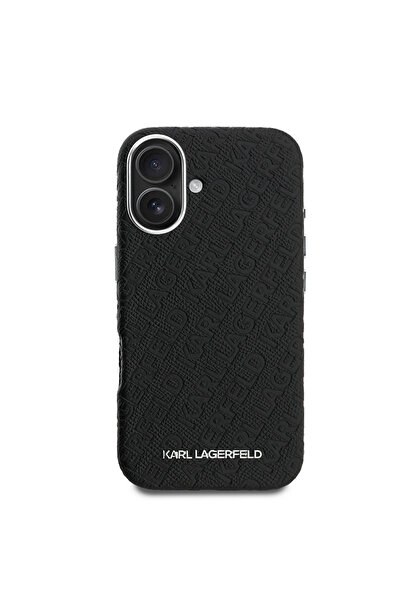Karl Lagerfeld iPhone 16 Uyumlu Kılıf Karl Lagerfeld Lisanslı PU Deri Damgalı...
