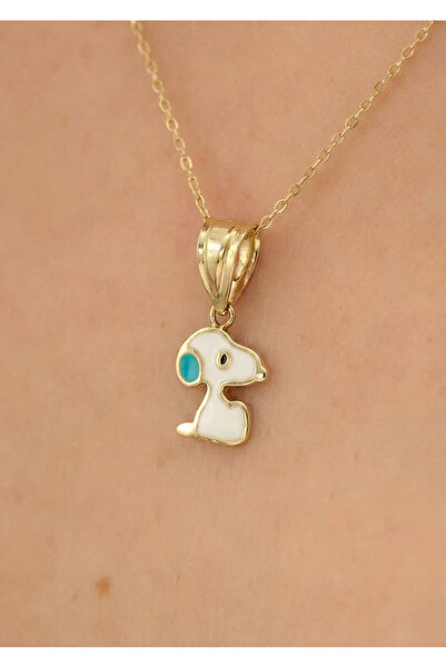 YCL JEWELLERY 14 Ayar Altın Snoopy Figürlü Şirin Kolye