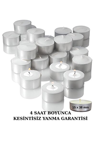 iniaHome Tealight Mum 50 Li 4 Saat Yanan Buhurdanlık Parti Ve Özel Günler Için