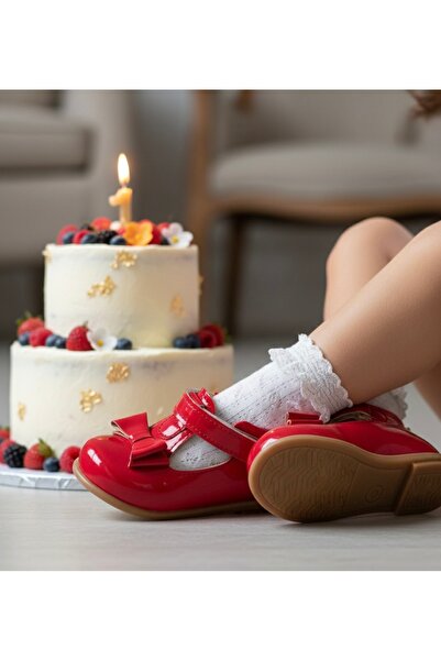 Bebbini Angel-Red Bow Girls' First Step Shoes
