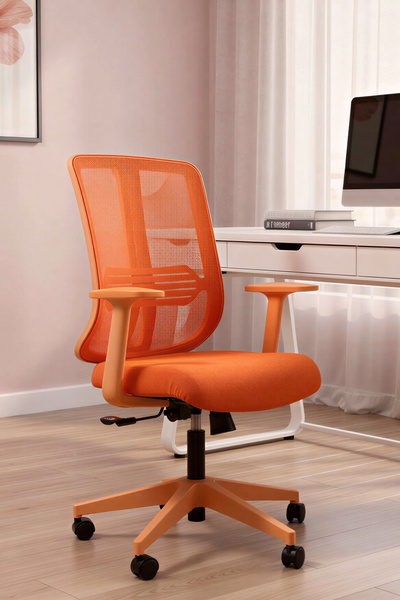 SandalyeDeposu Tokyo Turuncu Plastik Ayaklı Çalışma ve Ofis Koltuğu (Turuncu ...