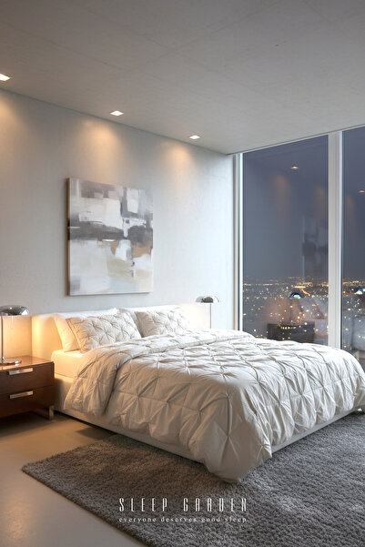 Sleep Garden Sapphire Kaz Tüyü Tek Kişilik Yorgan Jüt Keten Çantalı (155x215)