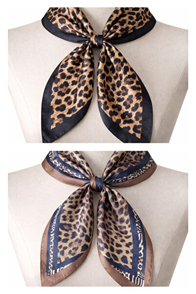 Rupen Kraft 2-piece satin bandana set - satin scarf & satin bag accessory - custom pattern bandana 45x50 cm