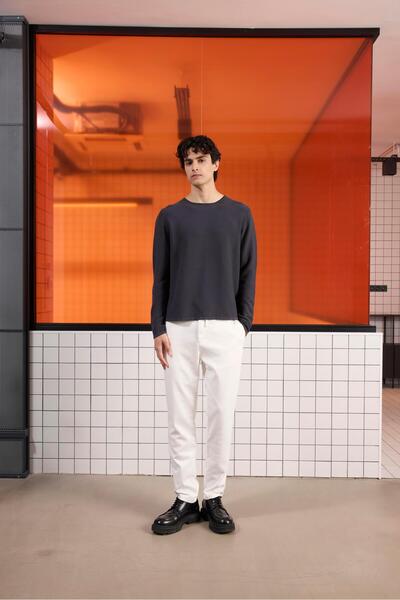 GMG FIRENZE Ανδρικό πουλόβερ με λαιμόκοψη, 100% βαμβακερό πλεκτό, πλεκτό που ...