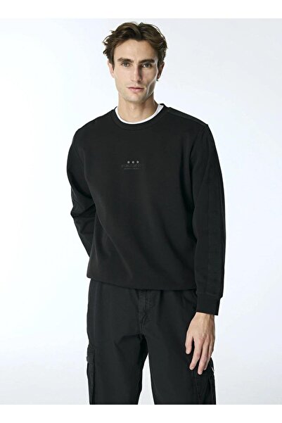 GMG FIRENZE Ανδρικό φούτερ με λαιμόκοψη ποδηλάτου, λεπτομέρεια ρίγες και στάμ...