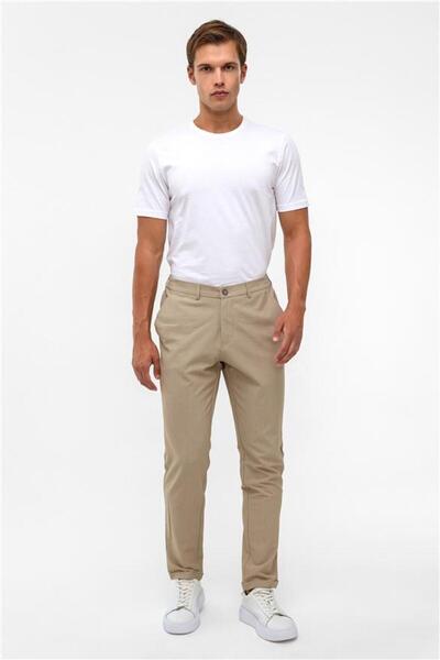 SÜVARİ Bej Slim Düz Jogger Pantolon