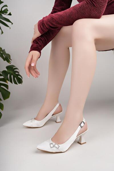 Nesil Shoes Bln 860-1 Sandale de damă cu toc din material