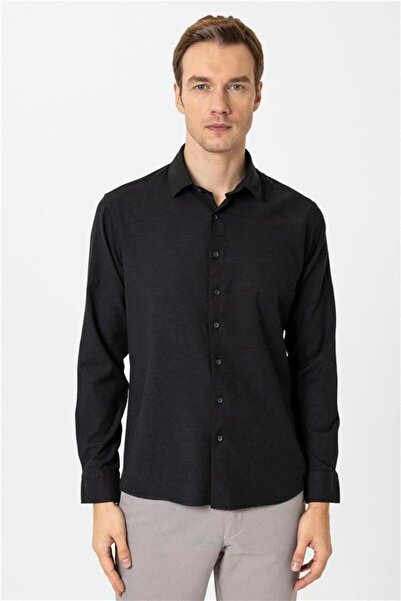 SÜVARİ Köşeli Manşet Slim Düz Gömlek