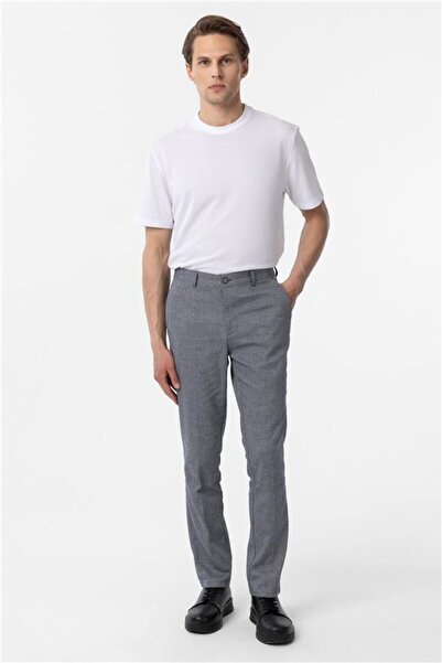 SÜVARİ Lacivert Regular Armürlü Pantolon