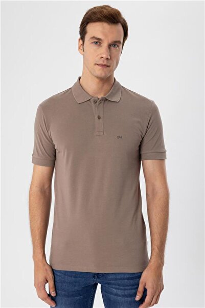 SÜVARİ Kiremit Regular Armürlü Polo Yaka Tişört