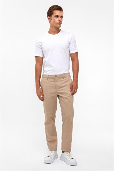SÜVARİ Bej Regular Armürlü Pantolon