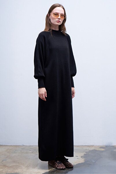 QANU Μαύρο πλεκτό φόρεμα Lamia