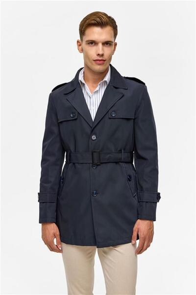 SÜVARİ Lacivert Slim Düz Mont