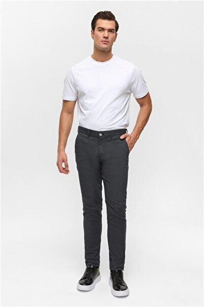 SÜVARİ Siyah Slim Armürlü Pantolon