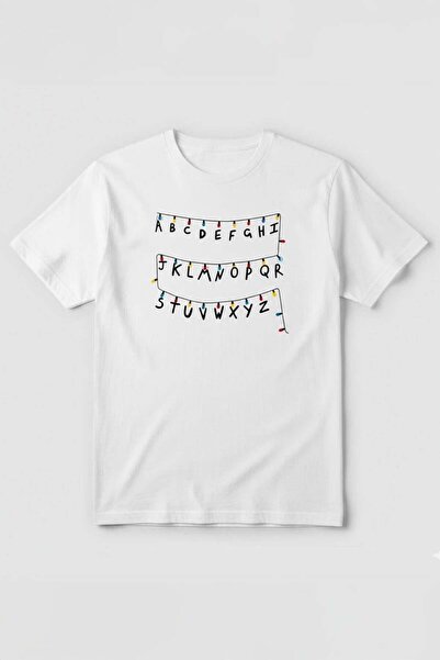 Köstebek Stranger Things - Alfabet unisex tricou