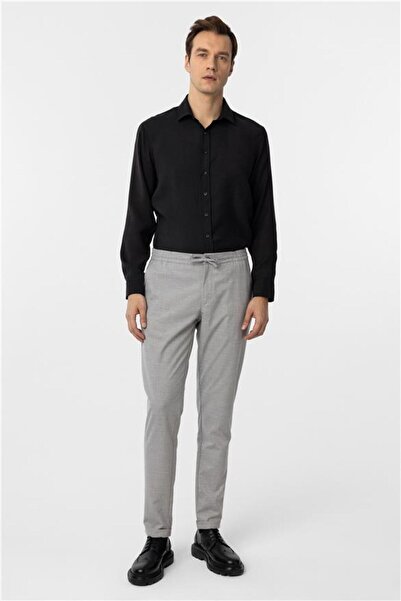 SÜVARİ بنطال رياضي مستقيم رفيع باللون الرمادي