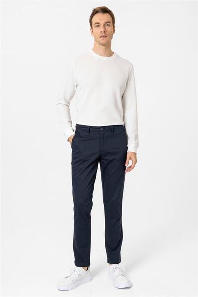 SÜVARİ Lacivert Regular Armürlü Pantolon