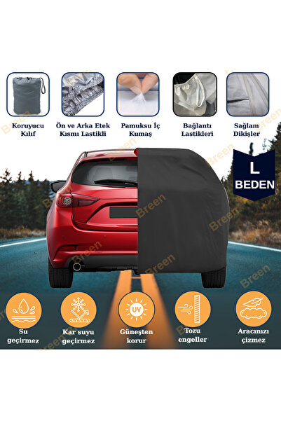 Breen أسود، قماش القنب L للسيارة، غطاء السيارة (لموديلات الهاتشباك، طول السيا...