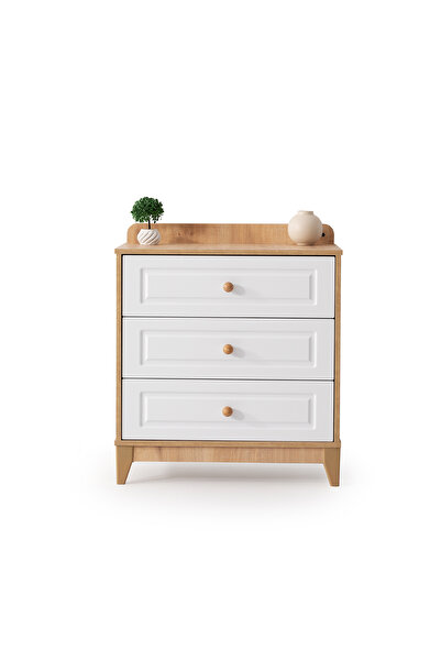 Cozibo Milano Çok Amaçlı Dolap , Çekmeceli Şifonyer , Kapaklı Şifonyer , 3 Çe...