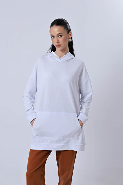 the basics Hooded Kangaroo Pocket Stretch Fabric Sweat