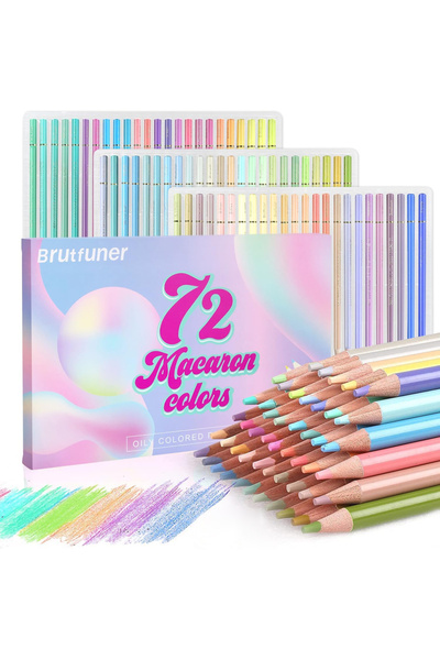 Choice أقلام تلوين باستيل ماكارون 72 لونًا 12/24/50/72 ذات نواة ناعمة احترافي...