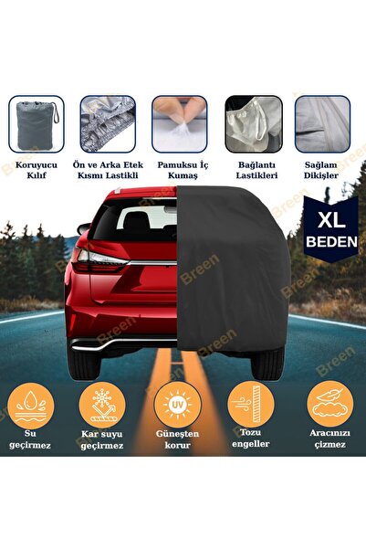 Breen غطاء سيارة من ماركة بريندا بطول يتراوح بين 4.45 متر و 4.55 متر (أسود - ...