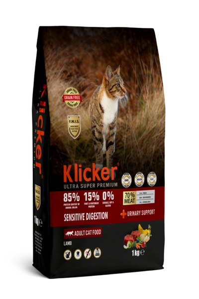 klicker YETİŞKİN KEDİ KURU MAMASI SENSITIVE KUZULU 1 KG