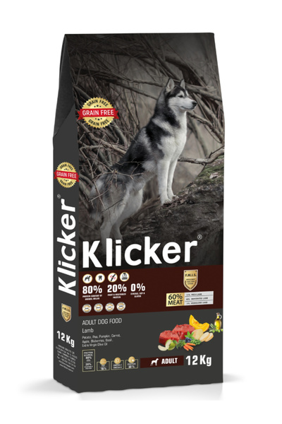 klicker YETİŞKİN KÖPEK KURU MAMASI KUZULU 12 KG