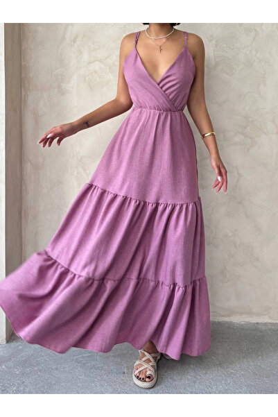 Zerenyus Haljina sa naborima i slojevima u boji prašnjave ruže