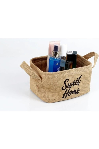 Evistro منظم سلة الجوت الدائري المزخرف مقاس 30 × 21 سم