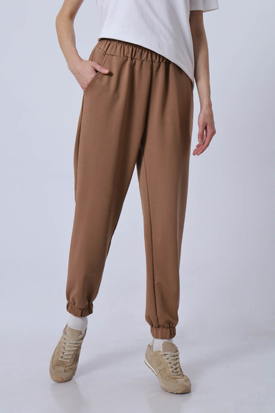 the basics Stretch Fabric Sweatpants with Elasticated Cuffs