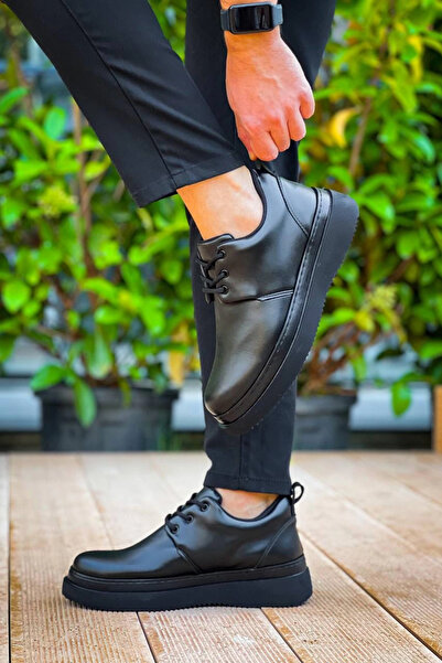 Zerenyus ZR-X3 Pantofi casual pentru bărbați, negri, cu șireturi